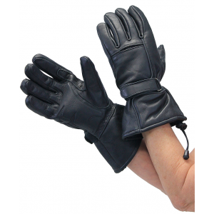 Women's Long Motorcycle Gloves w/Reflectors #GL119RGK