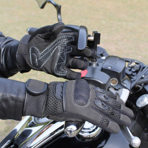Mesh Vented Motorcycle Gloves w/Knuckle Shell #G8324VKNK