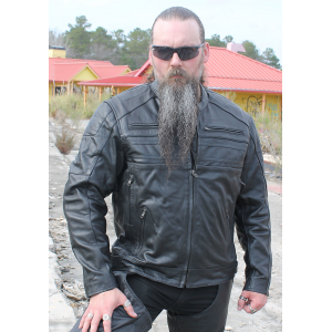 Vented Motorcycle Jacket w/Reflectors, Pads & Concealed Pocket #M6923VRZGK