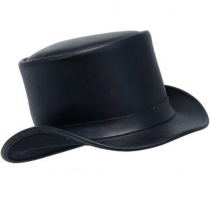 Five Inch Black Heavy Leather Tophat #H2200K