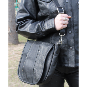 Concealed Pocket Leather Purse with Rivet Trim #P2187RGK