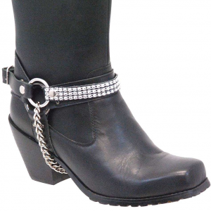 Pair Triple Row Crystal Boot Straps #BS1612CRYS