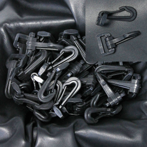 100 pcs 3/4'' Snap Clip Hook Black Plastic #ZHOOK3087K