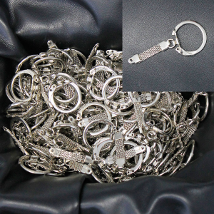 200 pcs Nickel Silver Jewelry Key Chain with Ring #ZKEY7714S