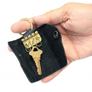 4 Key Leather Key Case with Finger Ring #AC22040GR