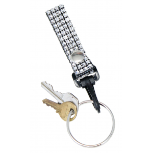 Crystal Leather Belt snap Key Clip w/2" Ring #KC22072CR