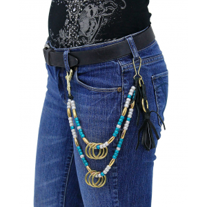 Custom Beaded Double Wallet Chain w/Rings #KK22313R-A