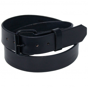 8-9 oz Heavy Black Leather Belt With Removable Buckle - #BT1979K