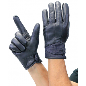 Leather Riding Gloves with Denim Cuff #G84140DK