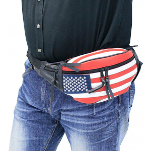 USA Flag Leather Hip Pack #FP7076FLAG