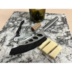 Genuine Stone Charcuterie Board w/knife, opener, sheath #A202301