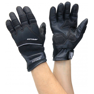 Mesh Motorcycle Gloves with Leather Palm & Reflectors #GC4340VRK