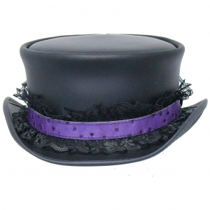 Purple Ostrich Leather and Lace Hatband #HB-LACEPU
