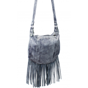 Hand Antiqued Fringed Leather Hobo Purse #PA23033FGY