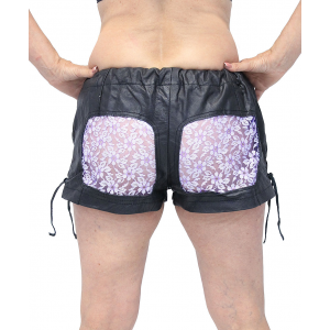 Purple Lace Butt Leather Boxer Shorts #SH0014LSPU