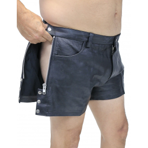 Men's Zip Away Leather Shorts #SHM1075ZZK