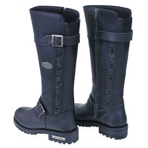 Women's Knee High Motorcycle Engineer Boots w/Zipper #BL12006EZK