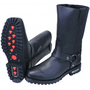 Classic Premium Leather Men's Harness Boots with Zipper #BM10000HZK