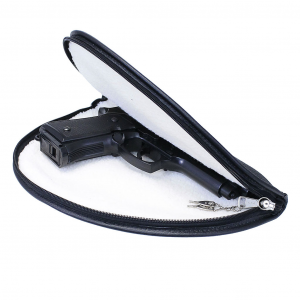 Shearling Lined Leather Pistol Case with Lock #AC9805GK