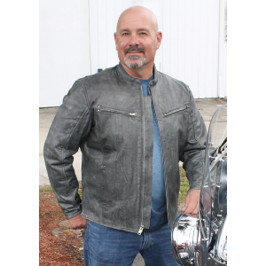 Distressed Gray Vented Scooter Jacket w/Dual CC Pockets #M60463ZG