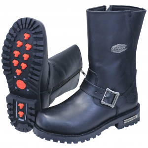 Mens Zipper Engineer Leather Boots #BM10001ZDK