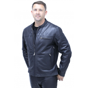 Men's Vented Cafe Racer Motorcycle Jacket w/Concealed Pocket #M6638VZGK