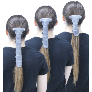 Antiqued Gray Leather Hair Tube with Barrette #AHW2400GY