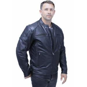 Ultra Premium Cowhide Leather Vented Cafe Racer Jacket #M69440GVZK