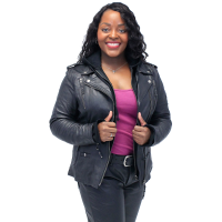 Women's Vented Motorcycle Jacket with Removable Hoodie #L6841HK