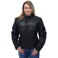 Leather and Textile Vented Women's Biker Jacket #LC2179VZK