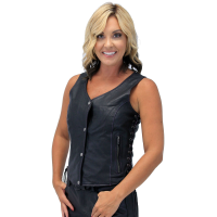 Purple Stitch Women's Double Concealed Pocket Side Lace Vest #VL6890GLP