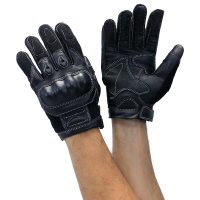 Ultimate Leather Motorcycle Gloves w/Knuckle Armor #G8245KNK