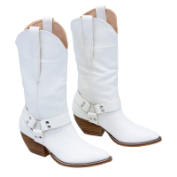 White Harness Cowboy Boots for Women #BL-EVO-W