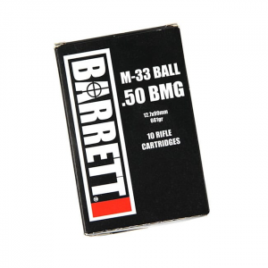 Barrett .50 BMG Headstamp, M33 Ball, 10 Round Box MPN 14670