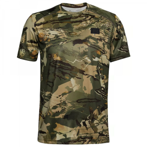 Under Armour Whitetail Iso-Chill Brushline Short Sleeve Tee UA Forest All Season Camo/Black
