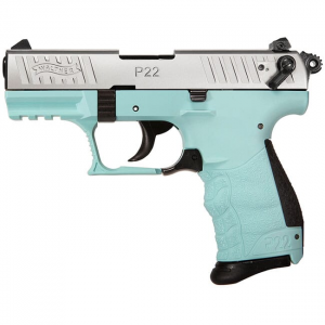 Walther P22Q .22 L.R. 3.4 Angel Blue Nickel Slide 10 Round Pistol w/ 2 Magazines 5120760
