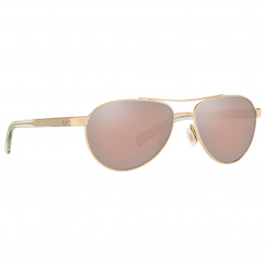 Costa Fernandina Shiny Gold Frame Sunglasses w/Copper Silver Mirror 580G Lenses 06S4007-40070157