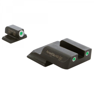 Ameriglo Classic Green Tritium Front, Green Tritium Rear 3-Dot Sight Set w/White Outlines for S&W M&P Shield (Excl. EZ) SW-145