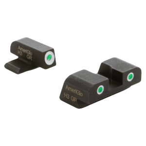 Ameriglo Classic Green Tritium Front, Green Tritium Rear 3-Dot Sight Set w/White Outlines for Sig (#8 Front/#8 Rear) SG-161