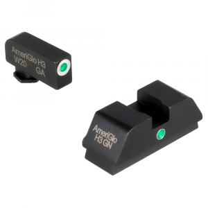 Ameriglo i-Dot Green Tritium w/White Outline Front, i-Dot Rear Night Sight Sight for Walther PDP WA-101