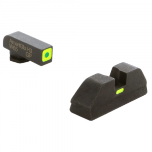 Ameriglo CAP Green Tritium LumiGreen Sq Outline Front, LumiGreen Line Non-Trit Rear Sight Set for Glock 20,21,29-32,36,40,41 GL-615