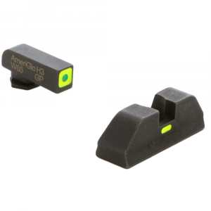 Ameriglo CAP Green Tritium LumiGreen Sq Outline Front, LumiGreen Line Non-Trit Rear Sight Set for Glock Gen 1-4 17,19,22-24,26,27,33-35,37-39 GL-614