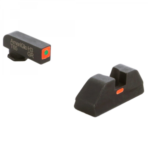 Ameriglo CAP Green Tritium Orange Sq Outline Front, Orange Line Non-Trit Rear Sight Set for Glock 42,43,43X,48 GL-607