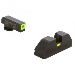 Ameriglo T-CAP Green Tritium LumiGreen Sq Outline Front, LumiGreen Line Non-Trit Rear Sight Set for Glock 20,21,29-32,36,40,41 GL-625
