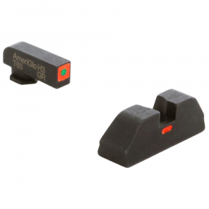 Ameriglo T-CAP Green Tritium Orange Sq Outline Front, Orange Line Non-Trit Rear Sight Set for Glock Gen 1-4 17,19,22-24,26,27,33-35,37-39 GL-626