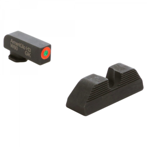 Ameriglo Protector Green Tritium w/Orange Outline Front, Black Serrated U Notch Rear Sight Set for Glock Gen5 9/40 GL-5353