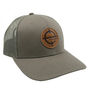 EuroOptic Olive Drab w/Leather Reticle Patch Mesh Back Hat 901-14-GRN