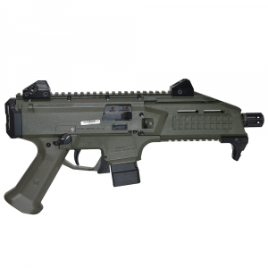 CZ-USA Scorpion EVO 3 S1 9mm 10rd 7.72" 1/2x28 ODG Pistol w/Alum Adj Sights, Top/Bottom Rail, Ambi Manual Safety 01355