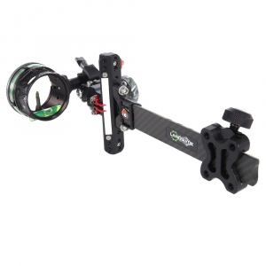 AXCEL Archery LANDSLYDE Carbon Pro Slider w/AVX-41 Scope Single-Pin .019 Green Fiber Black Bow Sight ALND-C119-4GB