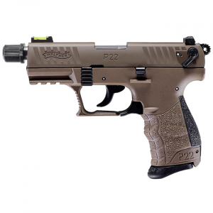 Walther P22Q .22lr 3.42" Tactical Full FDE with Adapter 10 round Pistol w/ 2 Magazines 5120753